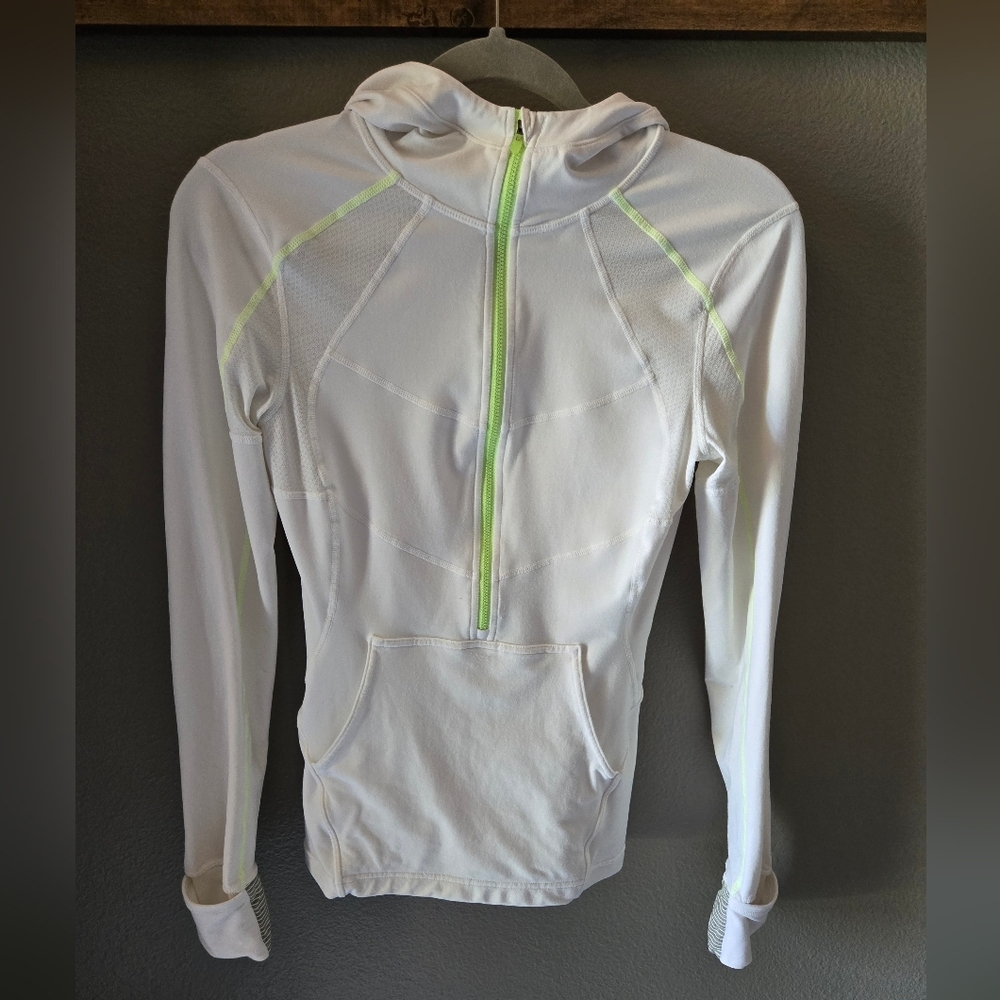 Lululemon Hoodie 3/4 Zip Front And Back Pocket Sz 4 Spring Travel Packable Run